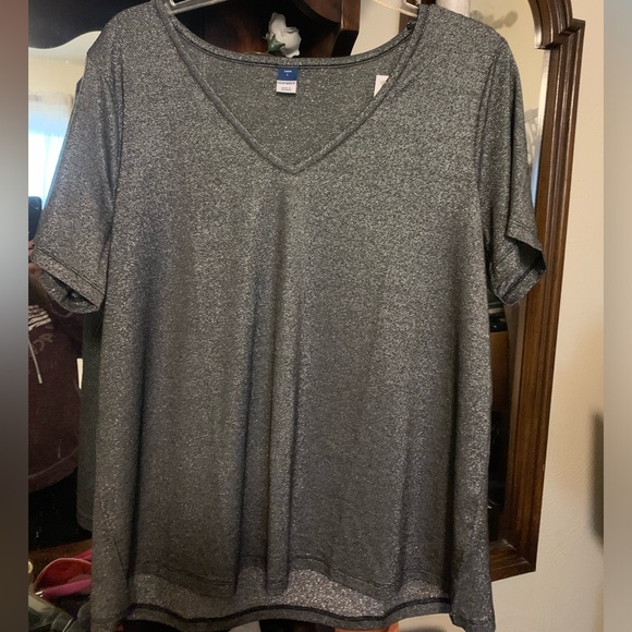 Old navy luxe shimmery gray shirt size large - Picture 1 of 3